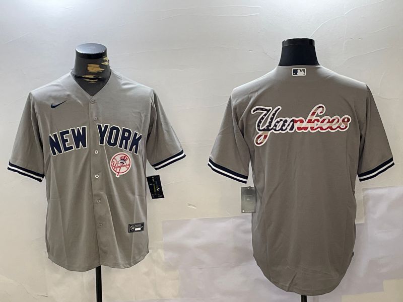 Men New York Yankees Blank Grey Game 2024 Nike MLB Jersey style 102725